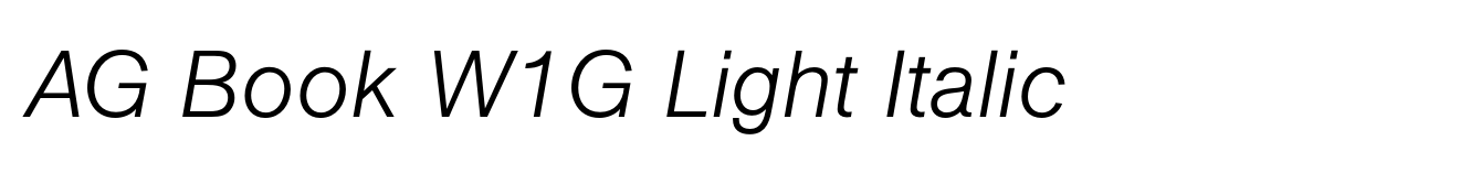AG Book W1G Light Italic